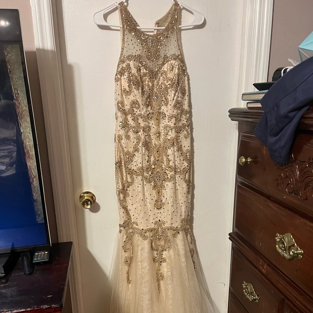 NWT Social Apparel Fiesta Sequined Gown Maxi Size XS